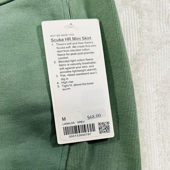 LULULEMON ATHLETICA Scuba High-Rise Mini Skirt Grey Eucalyptus Medium NWT LL-226 - Picture 8 of 12